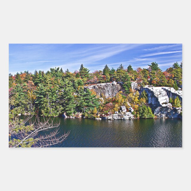 Adesivo Retangular Folhagem de outono em torno do lago Minnewaska (Frente)
