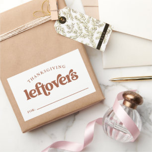 Adesivo Retangular Folhas de Ação de Graças   Boho e Retro