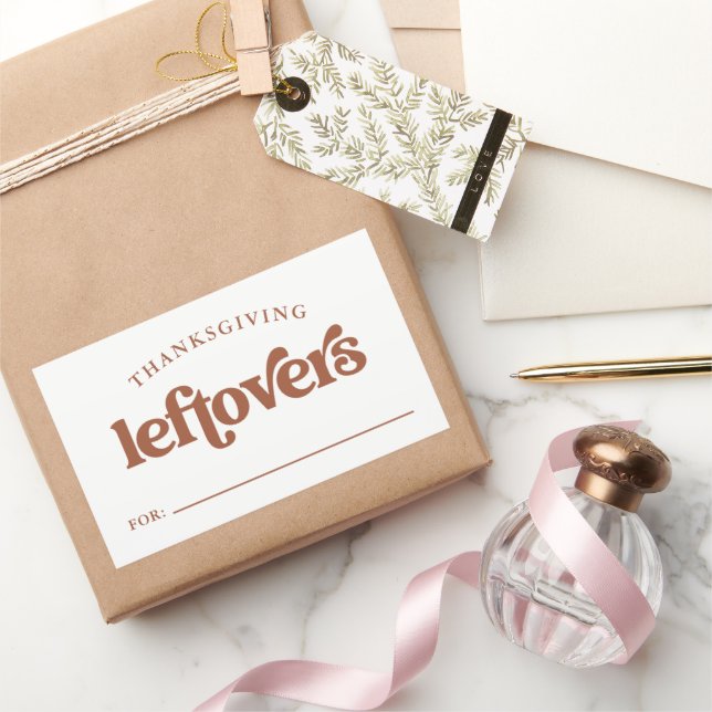 Adesivo Retangular Folhas de Ação de Graças | Boho e Retro (Presentear)