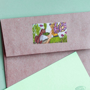 Adesivo Retangular Folhas De Linho Esquilo Asas De Vidro Manchadas