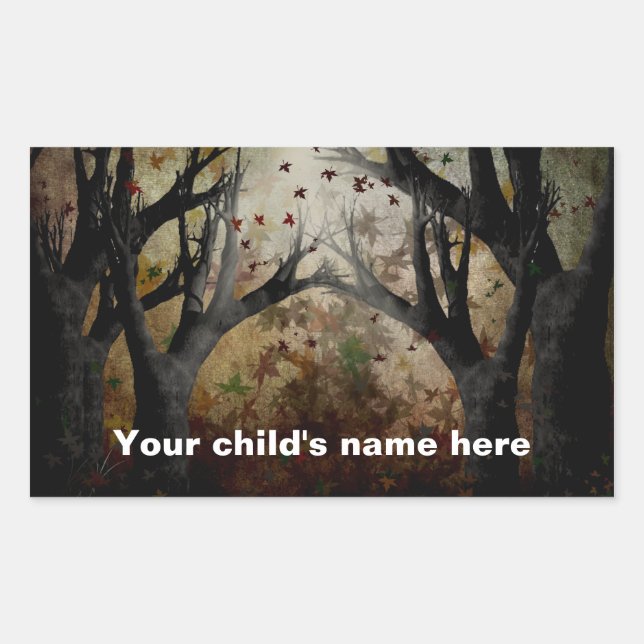 Adesivo Retangular Folhas de livros escolares em queda livre (Frente)