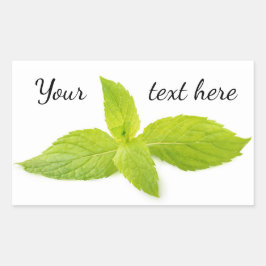 Adesivo Retangular Folhas de menta