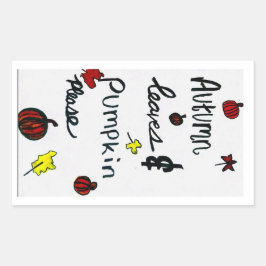 Adesivo Retangular Folhas de outono e Abas de Bomba, por favor Folha