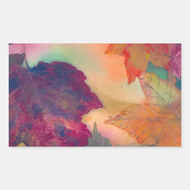 Adesivo Retangular Folhas de queda ao longo da costa em autocolantes  (Frente)