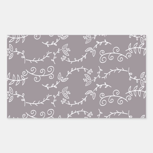 Adesivo Retangular folhas e bagas (Frente)