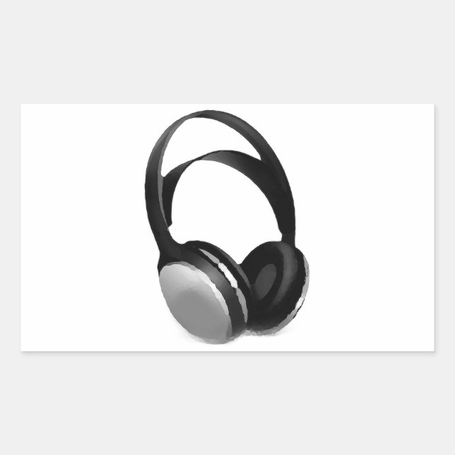Adesivo Retangular Fone de ouvido pop Art (Frente)