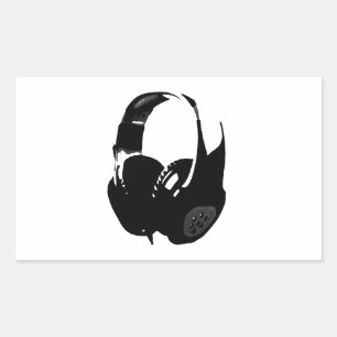 Adesivo Retangular Fone de ouvido pop Art