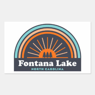 Adesivo Retangular Fontana Lake Carolina do Norte Rainbow