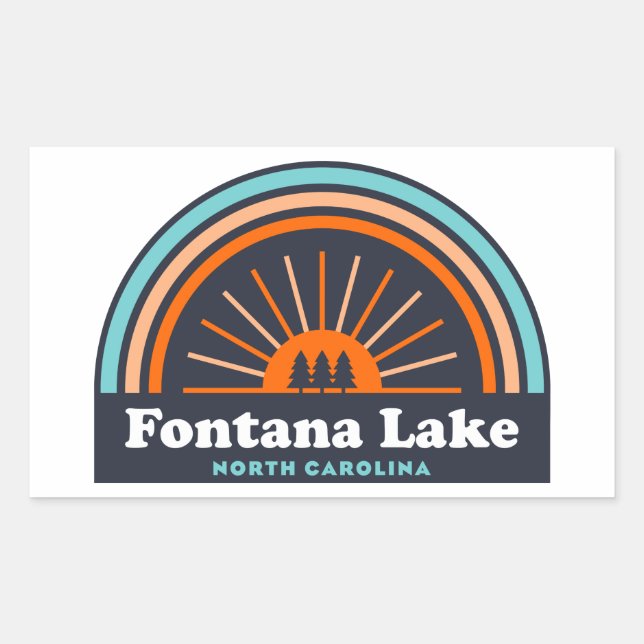 Adesivo Retangular Fontana Lake Carolina do Norte Rainbow (Frente)
