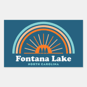 Adesivo Retangular Fontana Lake Carolina do Norte Rainbow