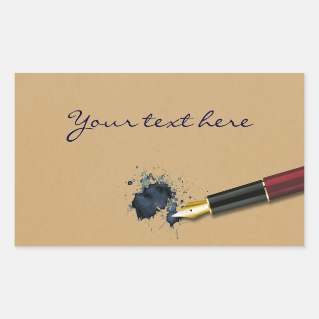 Adesivo Retangular Fonte de preenchimento com Caneta de tinta - adesi (Frente)