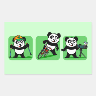 Adesivo Retangular Fora pandas