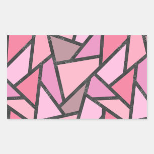 Adesivo Retangular Formas de vidro coral manchado