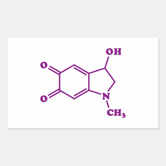 Adesivo Retangular Fórmula Química Molecular Adrenocromática (Frente)
