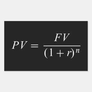 Adesivo Retangular Fórmula "Valor temporal do dinheiro"