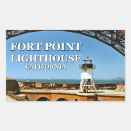 Adesivo Retangular Fort Point Lighthouse, California Stickers