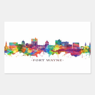 Adesivo Retangular Fort Wayne Indiana Skyline