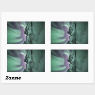 Adesivo Retangular Foto da natureza da luz do norte