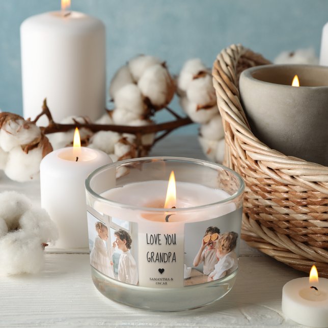 Adesivo Retangular Foto de Colagem Moderna Ama Seu Avô Melhor Present (Criador carregado)