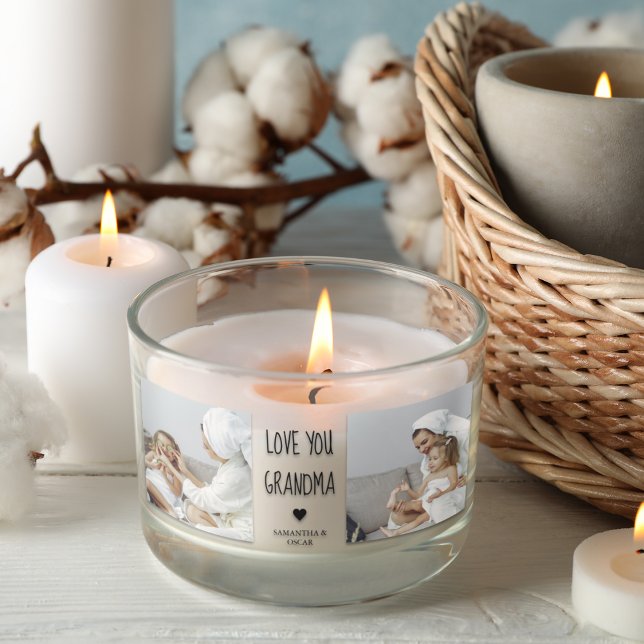 Adesivo Retangular Foto de Colagem Moderna Ama Sua Avó Melhor Present (Criador carregado)