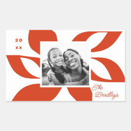 Adesivo Retangular Foto Graphic Poinsettia Holiday