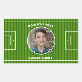 Adesivo Retangular Foto personalizada de campo do futebol verde moder