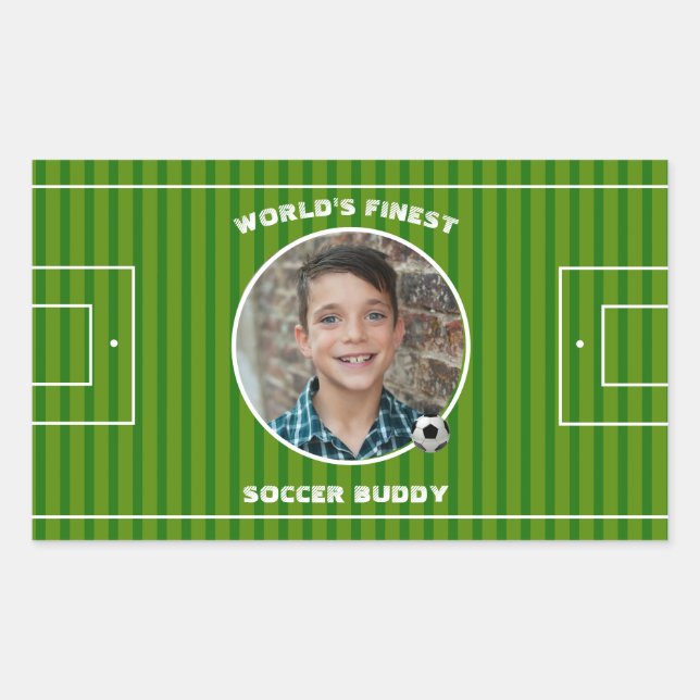 Adesivo Retangular Foto personalizada de campo do futebol verde moder (Frente)