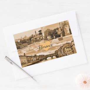 Adesivo Retangular Fotografia Personalizada de Florença na Itália