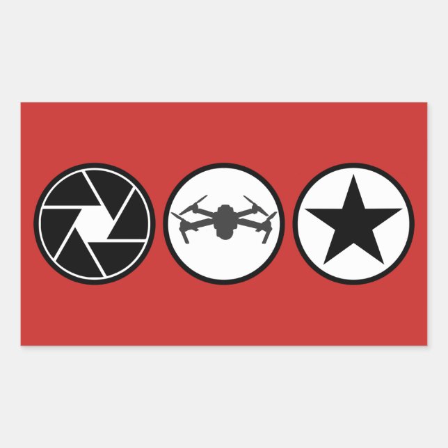 Adesivo Retangular Fotógrafo aéreo DJI Mavic EUA (Frente)