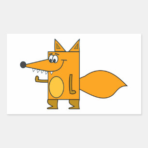 Adesivo Retangular Fox alaranjado dos desenhos animados