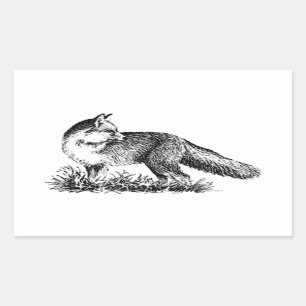 Adesivo Retangular Fox vermelho (linha arte)