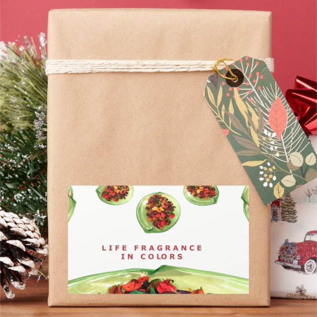 Adesivo Retangular Fragrância da vida: Mensagem Inspiracional Potpour (Feriado)