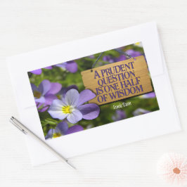 Adesivo Retangular Francis Bacon, citação inspiracional "Sabedoria"