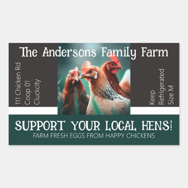 Adesivo Retangular Frango Personalizado De Encapsulamento De Embalage (Frente)