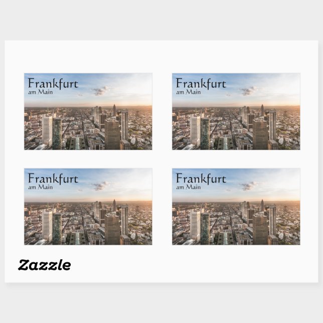 Adesivo Retangular Frankfurt Alemanha Souvenir (Folha)