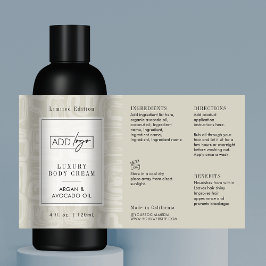 Adesivo Retangular Frasco Cosmo 118ml Padrão Boho Bege Neutro Logo