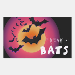 Adesivo Retangular Freakin' Bats Halloween ID223