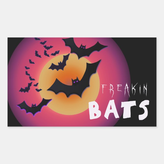 Adesivo Retangular Freakin' Bats Halloween ID223 (Frente)