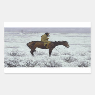 Adesivo Retangular Frederic Remington - O Herd Boy