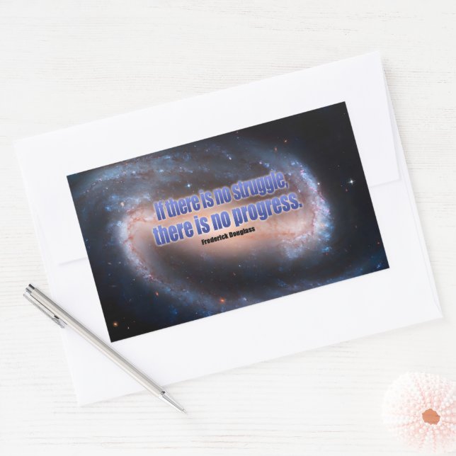 Adesivo Retangular Frederick Douglass Inspirational Cote "Progresso" (Envelope)