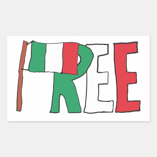 Adesivo Retangular Free Italy - Italexit (Frente)
