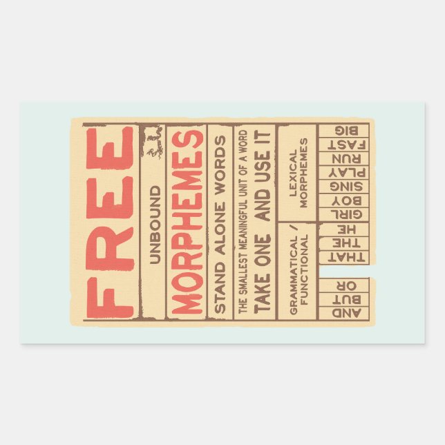 Adesivo Retangular Free Morphemes Engraçado Gramática Espanhola (Frente)