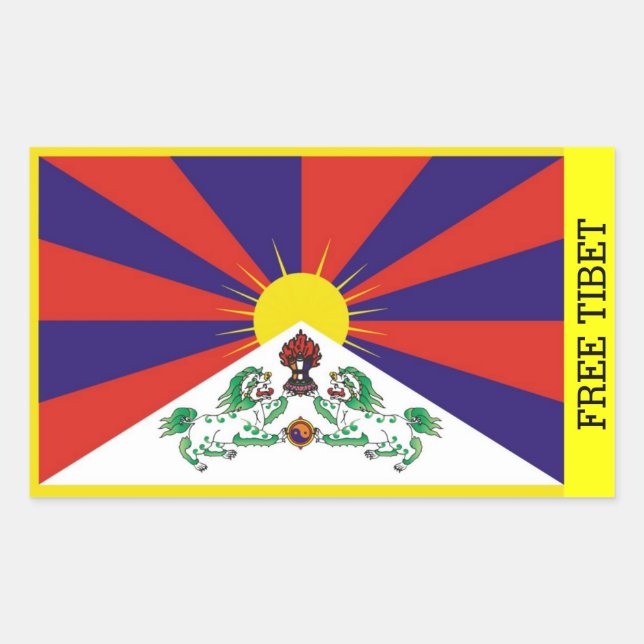 Adesivo Retangular Free Tibet bordador (Frente)