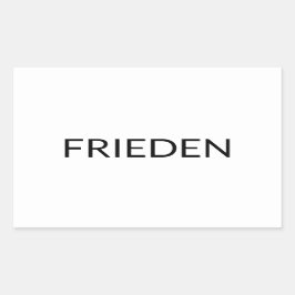 Adesivo Retangular Frieden white black German peace moderno