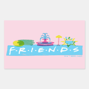 Adesivo Retangular FRIENDS™   Logotipo com Ícones