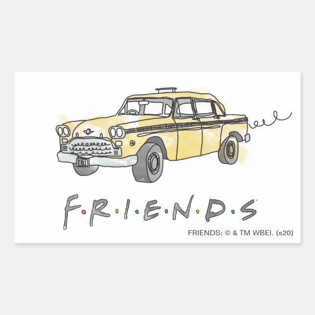 Adesivo Retangular FRIENDS™ | Táxi (Frente)