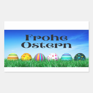 Adesivo Retangular Frohe Ostern, German Happy Easter 
