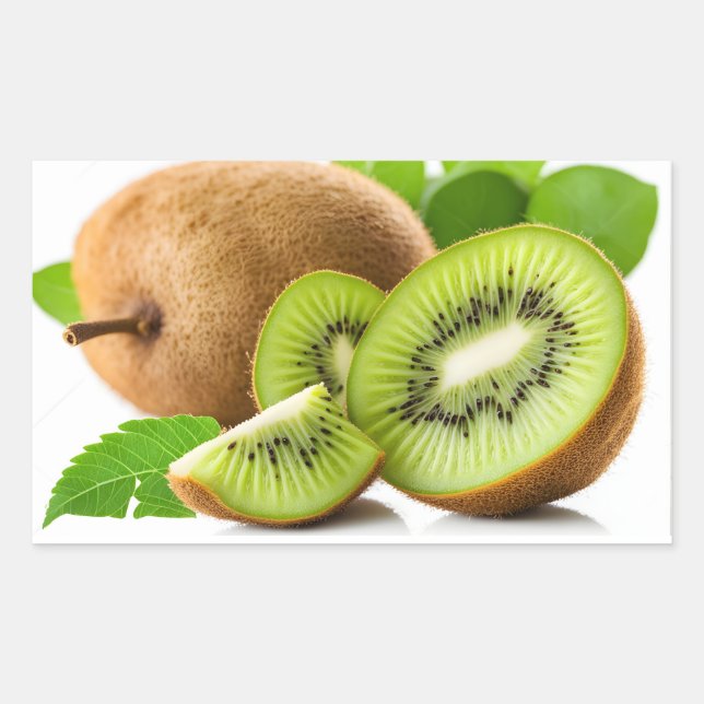Adesivo Retangular Fruta verde kiwi (Frente)