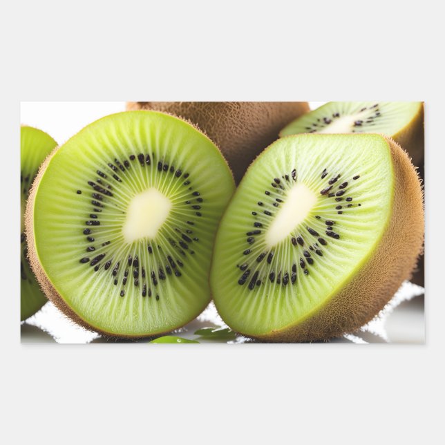 Adesivo Retangular Fruta verde kiwi (Frente)