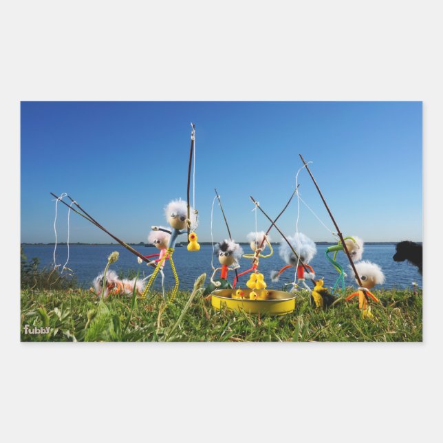 Adesivo Retangular Fubby's actief met het hengelspel. (Frente)